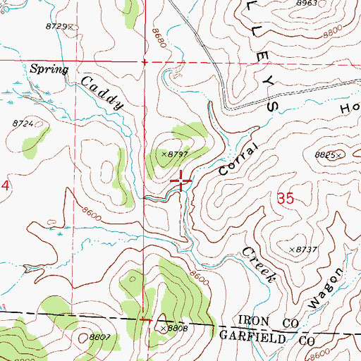 Topographic Map of Corral Hollow, UT