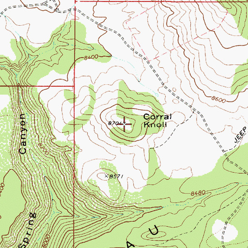 Topographic Map of Corral Knoll, UT