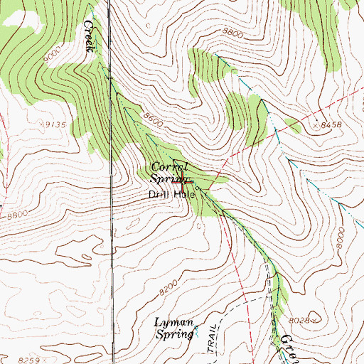 Topographic Map of Corral Spring, UT
