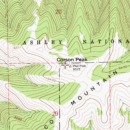 Topographic Map of Corson Peak, UT