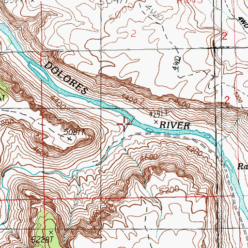 Topographic Map of Cottonwood Canyon, UT