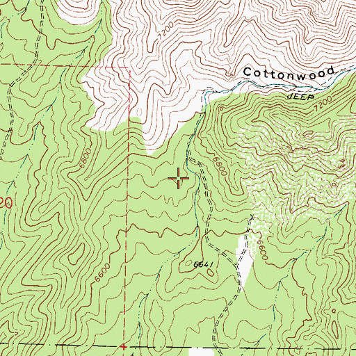 Topographic Map of Cottonwood Canyon, UT