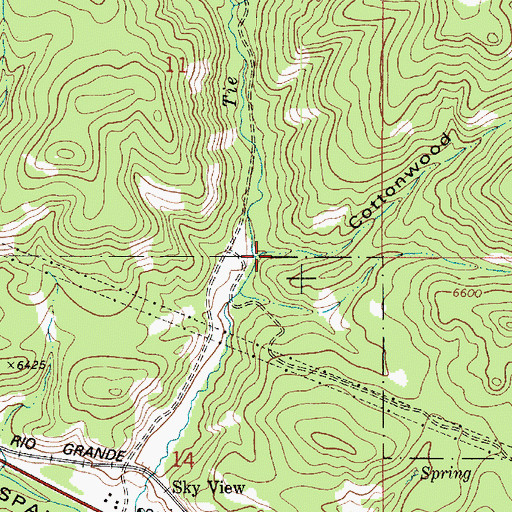 Topographic Map of Cottonwood Canyon, UT