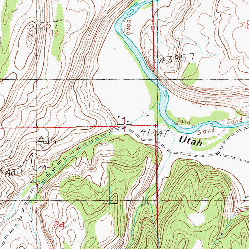 Topographic Map of Cottonwood Canyon, UT