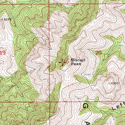 Topographic Map of Biscuit Peak, AZ