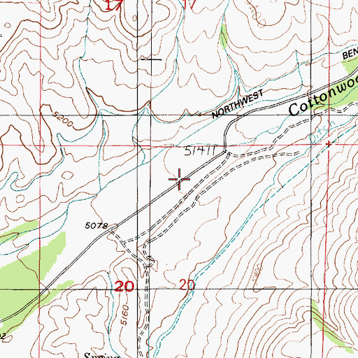 Topographic Map of Cottonwood Canyon, UT