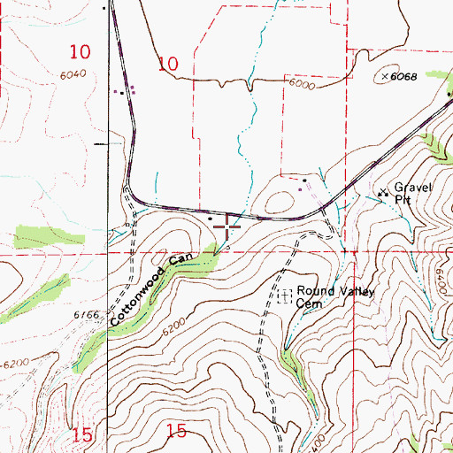 Topographic Map of Cottonwood Canyon, UT