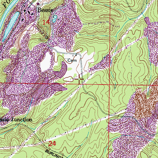 Topographic Map of Bessie Elementary School (historical), AL