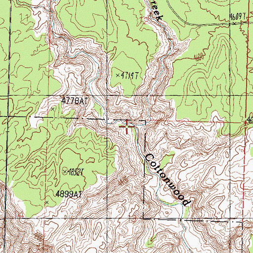 Topographic Map of Cottonwood Creek, UT