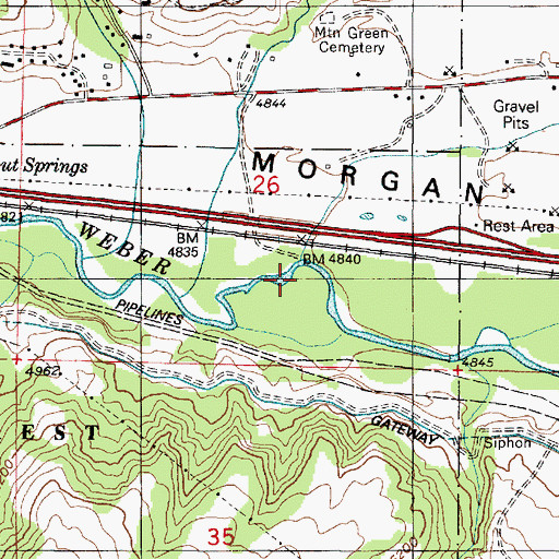 Topographic Map of Cottonwood Creek, UT
