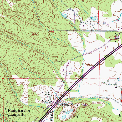 Topographic Map of Bethel Church, AL