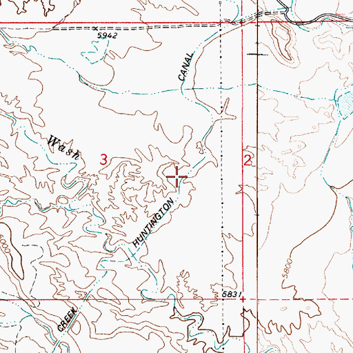 Topographic Map of Cottonwood Creek Huntington Canal, UT