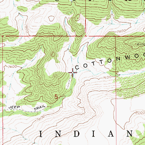 Topographic Map of Cottonwood Hollow, UT