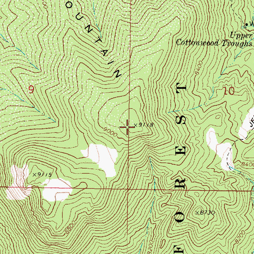 Topographic Map of Cottonwood Mountain, UT