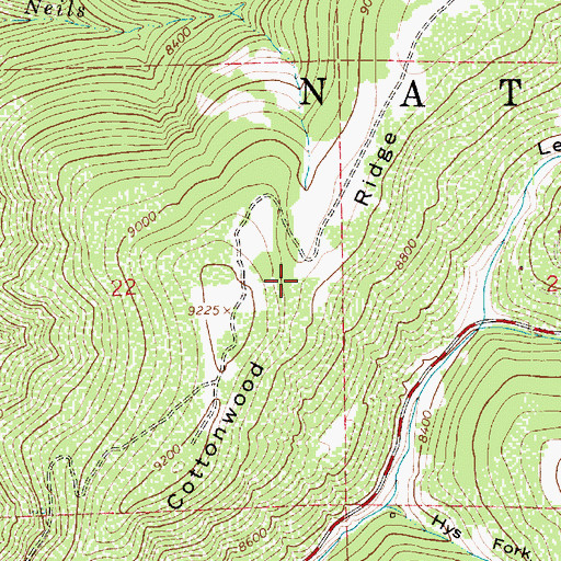 Topographic Map of Cottonwood Ridge, UT
