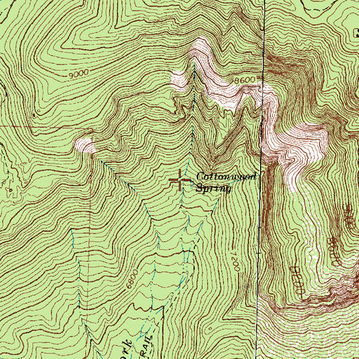 Topographic Map of Cottonwood Spring, UT