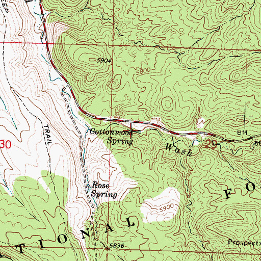 Topographic Map of Cottonwood Spring, UT