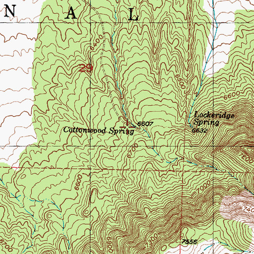 Topographic Map of Cottonwood Spring, UT