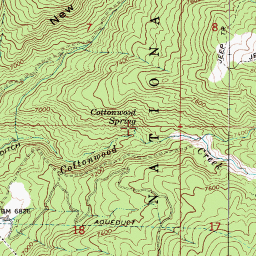 Topographic Map of Cottonwood Spring, UT