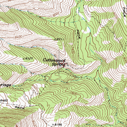 Topographic Map of Cottonwood Spring, UT