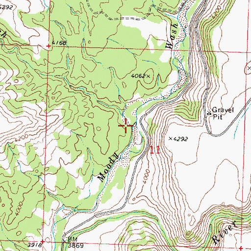 Topographic Map of Cottonwood Wash, UT