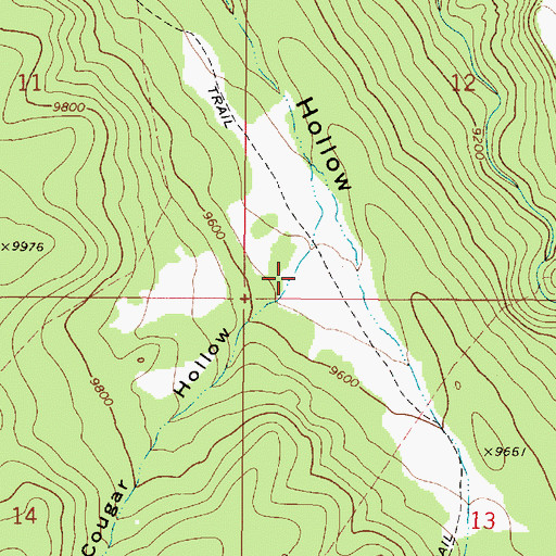 Topographic Map of Cougar Hollow, UT