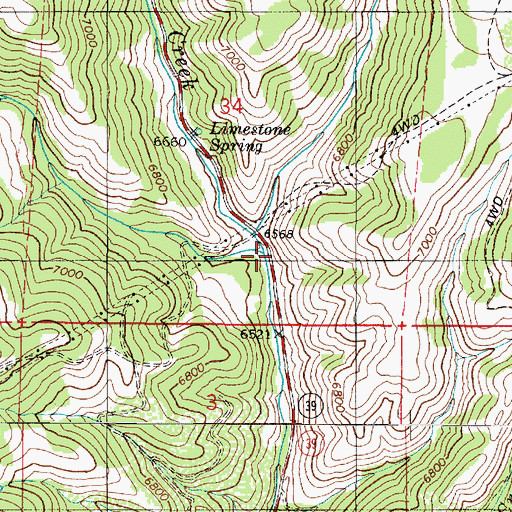 Topographic Map of Coulee Creek, UT