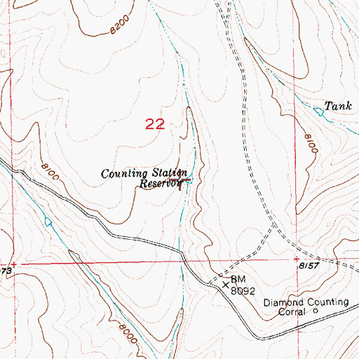Topographic Map of Counting Station Reservoir, UT