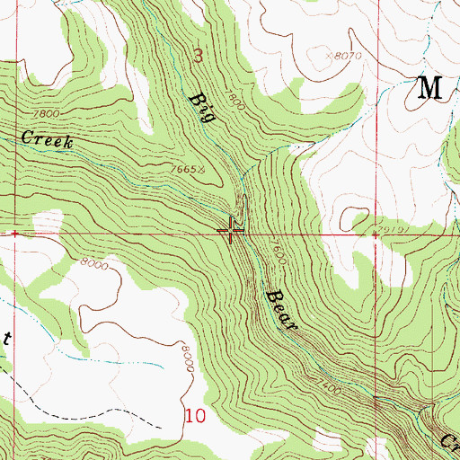 Topographic Map of Cove Creek, UT