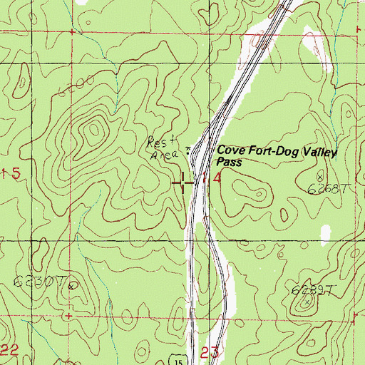 Topographic Map of Cove Fort Dog Valley Pass, UT