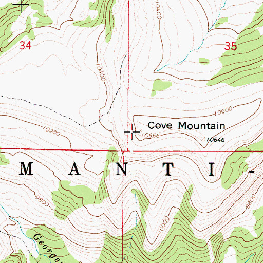 Topographic Map of Cove Mountain, UT