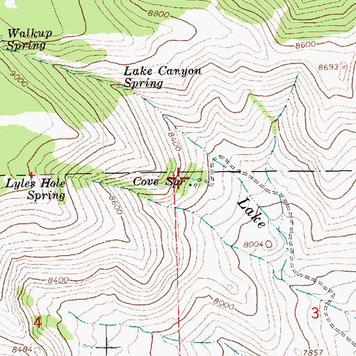 Topographic Map of Cove Spring, UT
