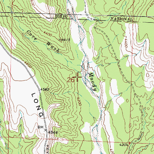 Topographic Map of Cove Wash, UT