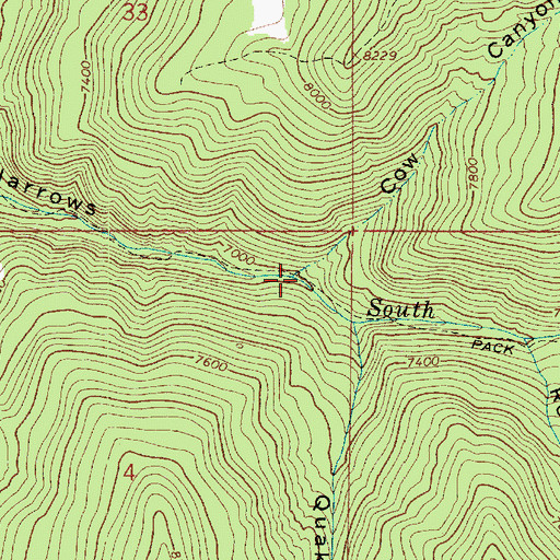 Topographic Map of Cow Canyon, UT