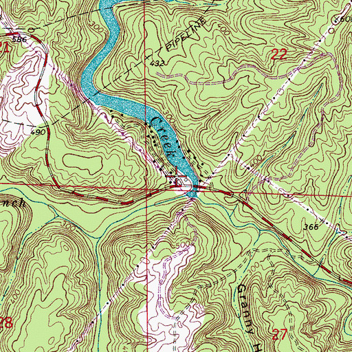 Topographic Map of Big Shoals Camp, AL