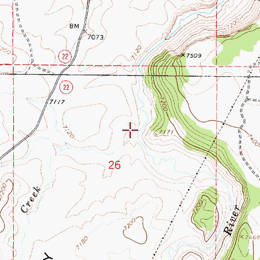 Topographic Map of Cow Creek, UT
