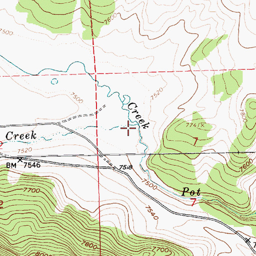 Topographic Map of Cow Creek, UT