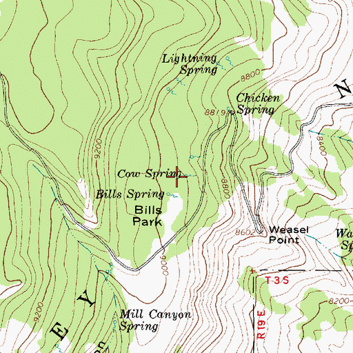 Topographic Map of Cow Spring, UT