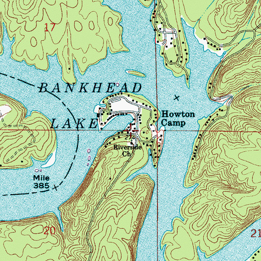 Topographic Map of Bills Landing, AL