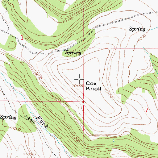 Topographic Map of Cox Knoll, UT