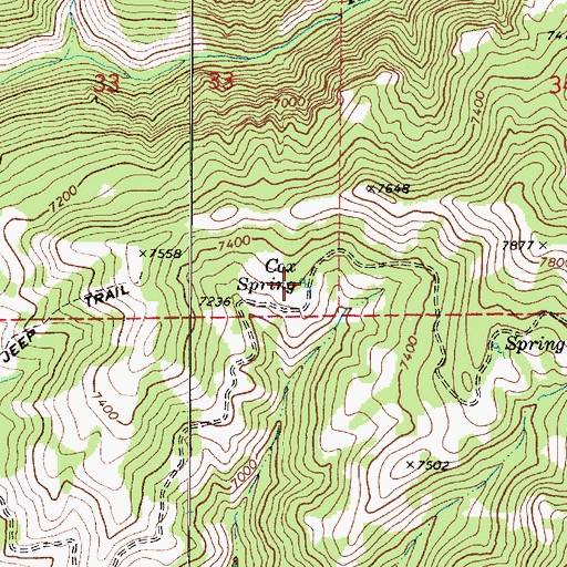 Topographic Map of Cox Spring, UT