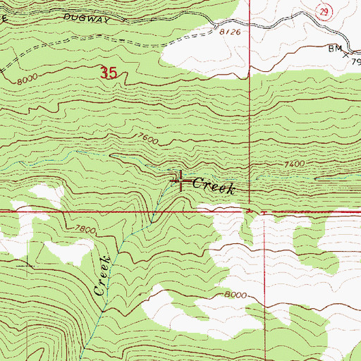 Topographic Map of Coyote Creek, UT