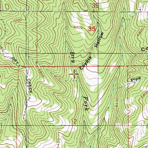 Topographic Map of Coyote Hollow, UT