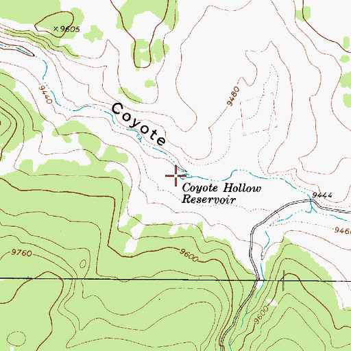 Topographic Map of Coyote Hollow Reservoir, UT
