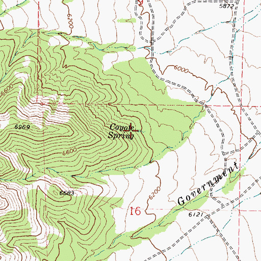 Topographic Map of Coyote Spring, UT