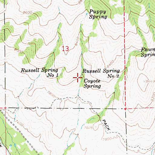 Topographic Map of Coyote Spring, UT