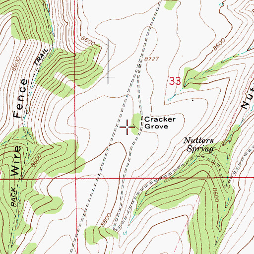 Topographic Map of Cracker Grove, UT