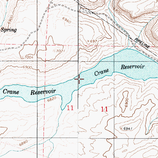 Topographic Map of Crane Reservoir, UT