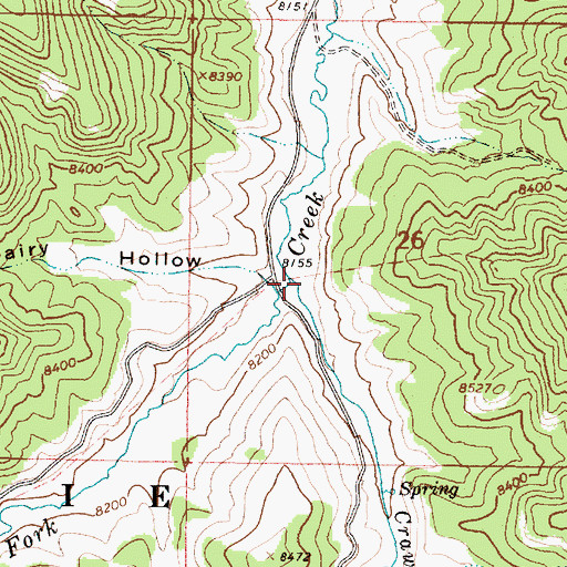 Topographic Map of Crawford Creek, UT