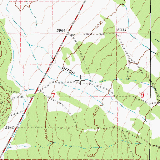 Topographic Map of Crawford Ditch, UT